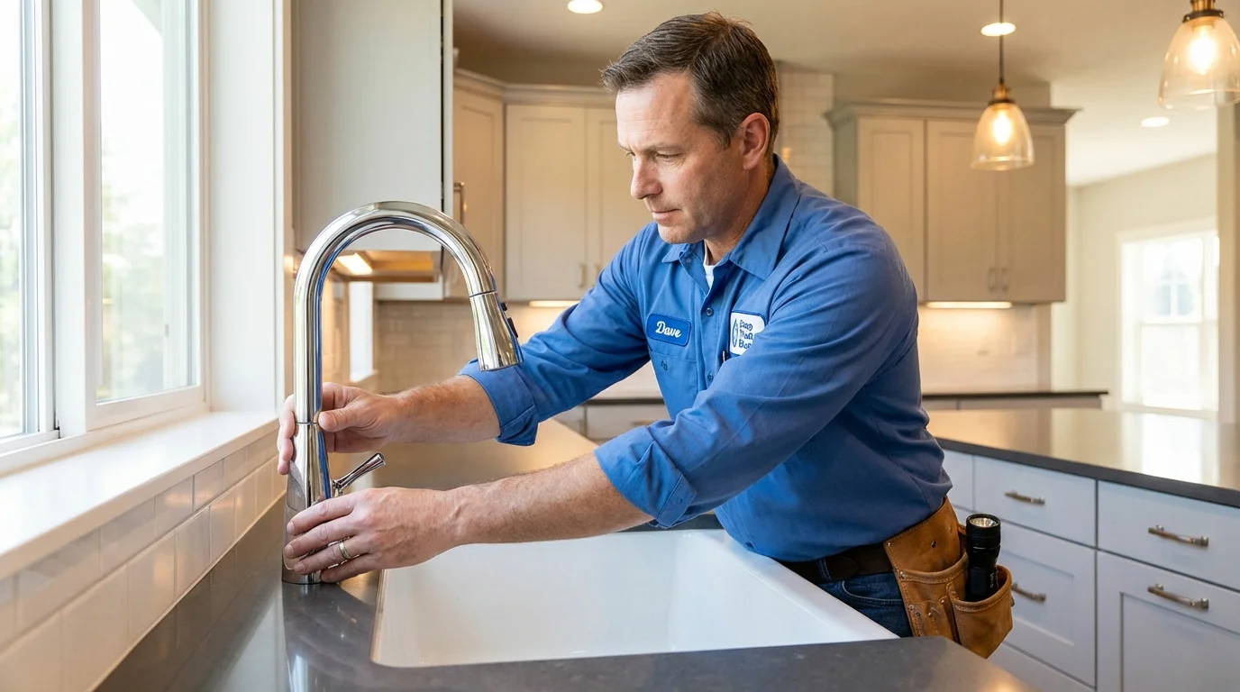 Kitchen faucet installation by Johns Plumbing LLC in Marstons Mills